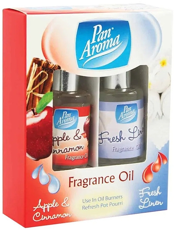 Aroma Oil Set - Pan Aroma Fragrance Oil Apple & Cinnamon & Fresh Linen (fr/oil/2x10ml) — photo N2