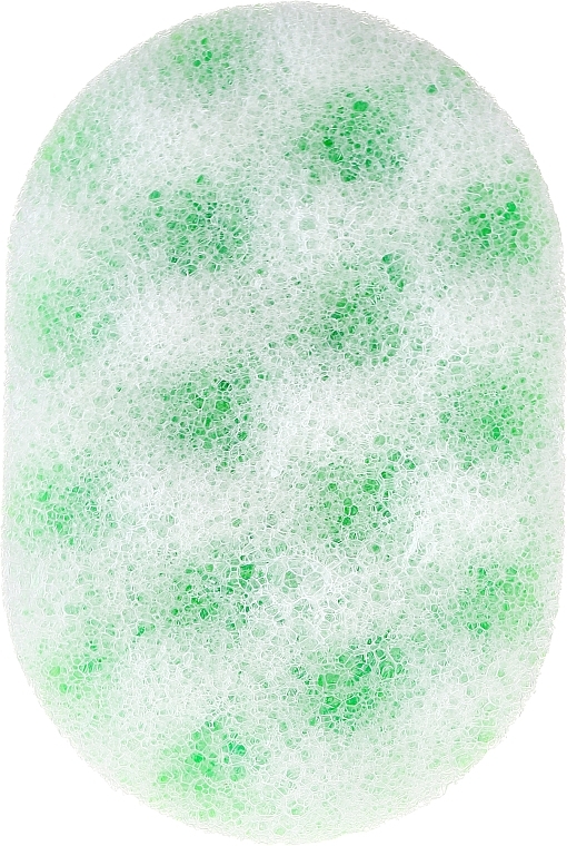 Oval Bath Sponge 30420, white-green - Top Choice — photo N6