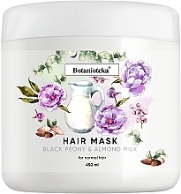 Fragrances, Perfumes, Cosmetics Normal Hair Mask "Black Peony & Almond Milk" - Botanioteka Mask For Normal Hair