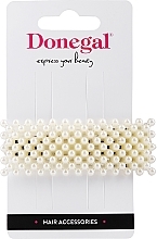 Fragrances, Perfumes, Cosmetics White Rectangular Hair Clip, with pearls 2 - Donegal