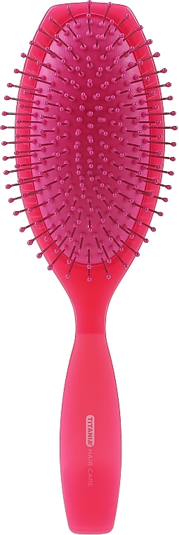 11-Row Massage Hair Brush, crimson - Titania — photo N4