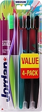 Fragrances, Perfumes, Cosmetics Toothbrush, 4 pcs, medium, lilac, turquoise, black - Jordan Ultimate You Medium