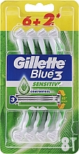 Fragrances, Perfumes, Cosmetics Disposable Shaving Razor Set, 8 pcs - Gillette Blue 3 Sensitive