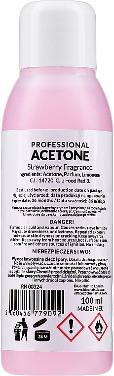 Nail Polish Remover "Strawberry" - Ronney Professional Acetone Strawberry — photo N8
