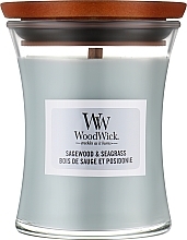 Scented Candle - WoodWick Sagewood & Seagrass Candle — photo N1