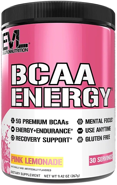 BCAA Energy Dietary Supplement, pink lemonade - EvLution Nutrition BCAA Pink Lemonade — photo N2