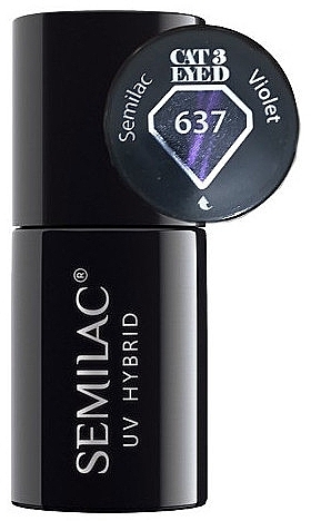 Nail Polish - Semilac UV Hybrid Cat Eye 3D — photo N1