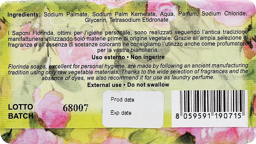 Natural Soap "Rose Bouquet" - Florinda Sapone Vegetale Vegetal Soap Rose Bouquet — photo N9