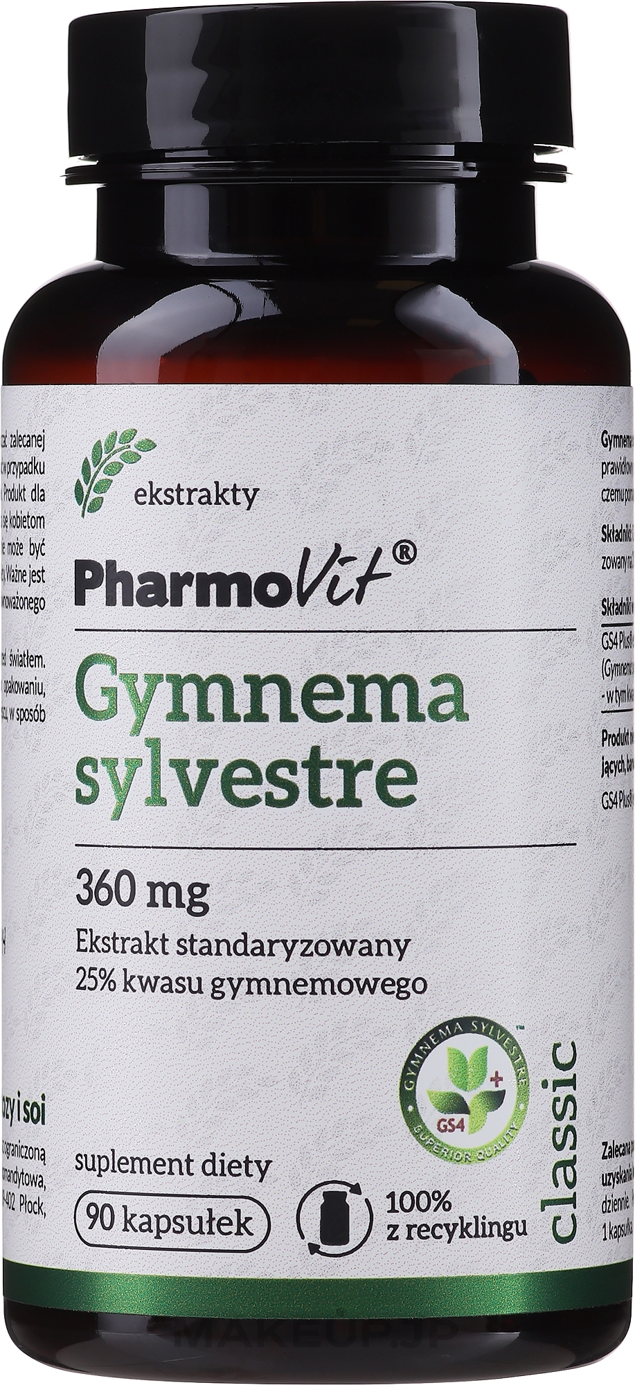 Dietary Supplement 'Gymnema Sylvestre Extract' - PharmoVit Gymnema Sylvestre Extract 360 Mg — photo 90 szt.
