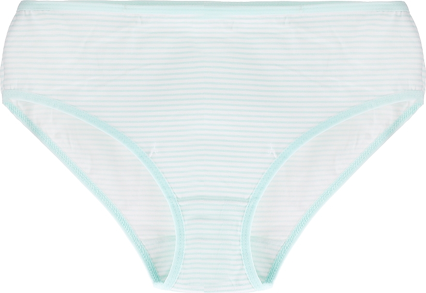 Cotton Bikini Panties, light green with white stripes - Moraj — photo N1