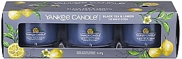 Scented Candle Set "Black Tea & Lemon" - Yankee Candle Black Tea & Lemon (candle/3x37g) — photo N1