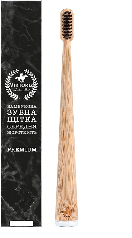 Bamboo Toothbrush, white - Viktoriz Premium — photo N1