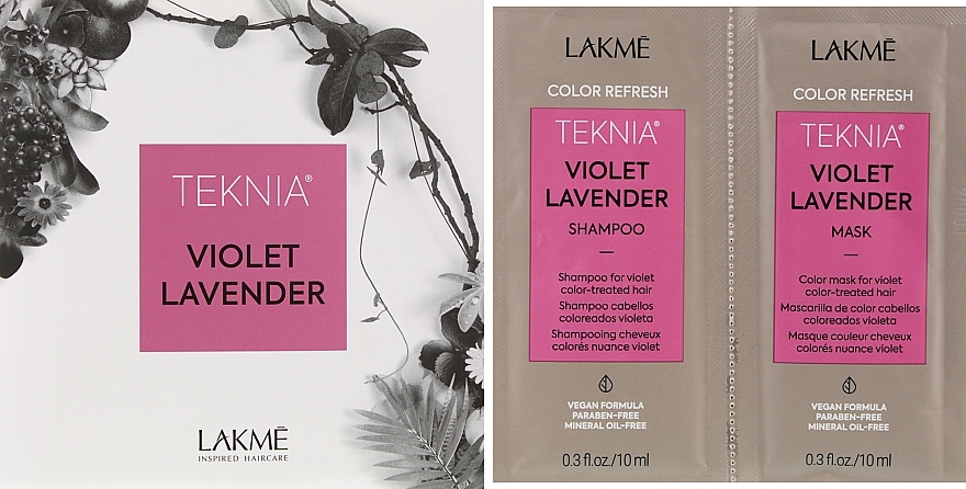 Sample Set - Lakme Teknia Color Refresh Violet Lavender (sh/10ml + mask/10ml) — photo N1