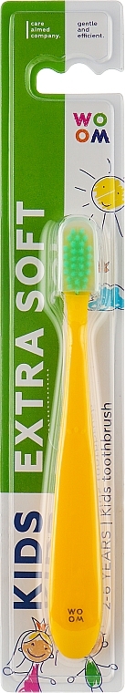 Kids Toothbrush, 2-6 years, ultra-soft, yellow - Woom Kids Extra Soft Toothbrush 2-6 — photo N1