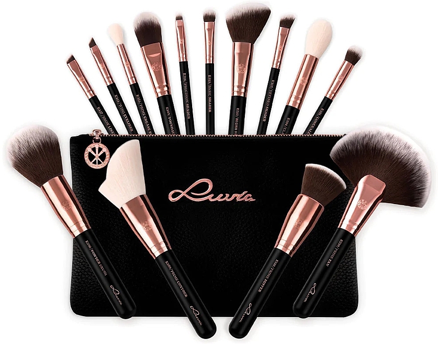 Makeup Brush Set, 14 pcs - Luvia Cosmetics Black Diamond Essential Brushes Set — photo N1