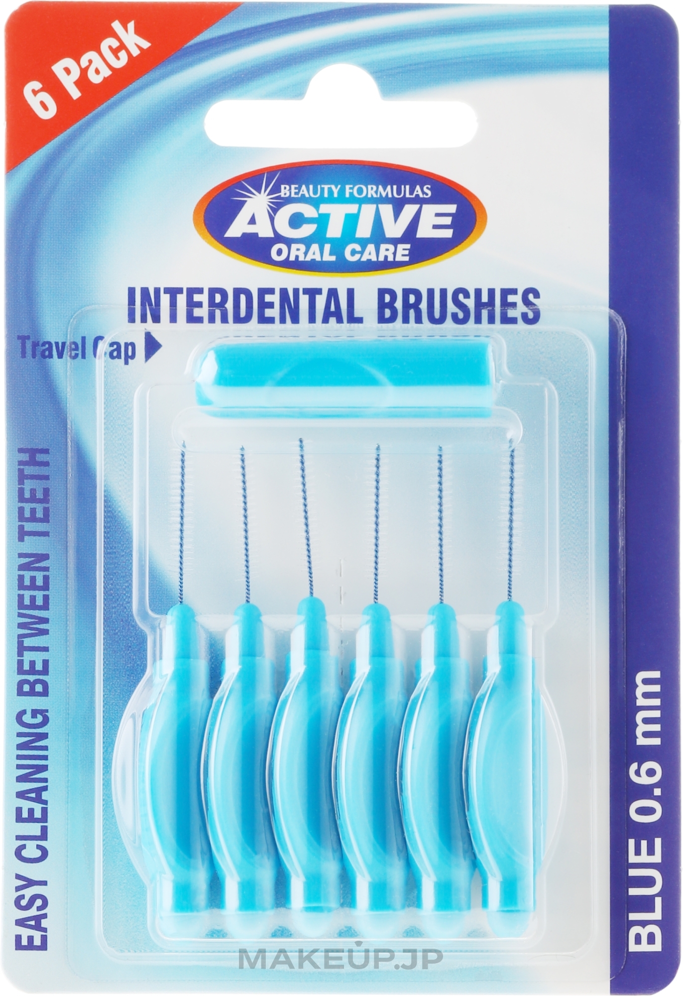 Interdental Brush, 0,6 mm, Blue - Beauty Formulas Active Oral Care Interdental Brushes  — photo 6 szt.