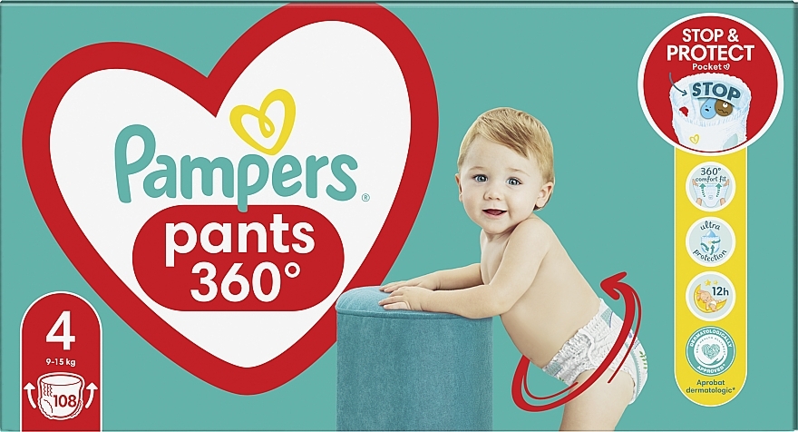 Diaper Pants, size 4 (Maxi) 9-15 kg, Mega Pack 108pcs - Pampers — photo N11