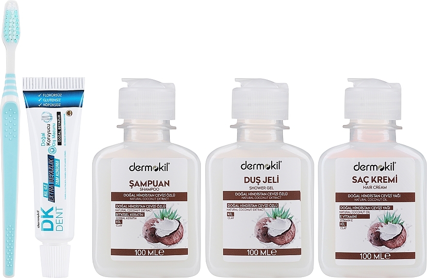 Set, 5 products - Dermokil Coconut Seyahat Seti — photo N2