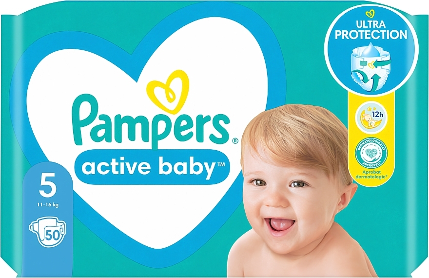 Pampers Active Baby Diapers 5 (11-16 kg), 50 pcs - Pampers — photo N26