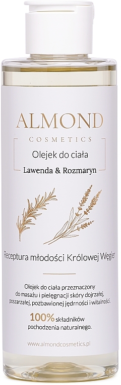 Lavender & Rosemary Massage & Body Oil - Almond Cosmetics — photo N1