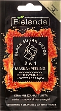 Fragrances, Perfumes, Cosmetics Peeling Mask "2 in 1 Detox Cleansing" - Bielenda Black Sugar Detox (mini size)