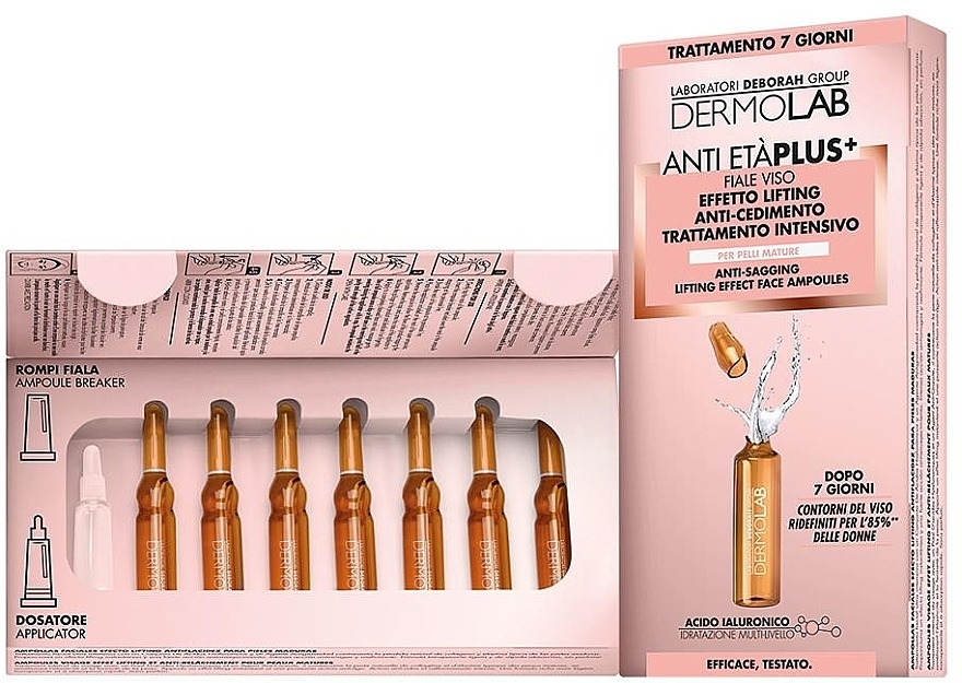 Face Lifting Ampoules - Dermolab Anti-Sagging Lifting Effect Face Ampoules — photo N1