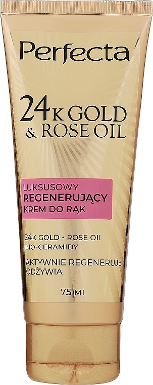 Regenerating Hand Cream - Perfecta 24k Gold & Rose Oil Luxury Regenerating Hand Cream — photo N1