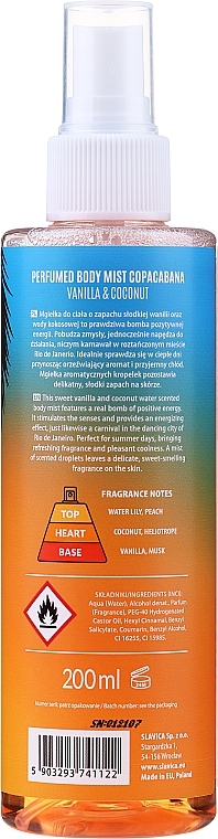 Shake for Body Perfumed Body Mist Copacabana Vanilla & Coconut - Perfumed Body Mist — photo N3