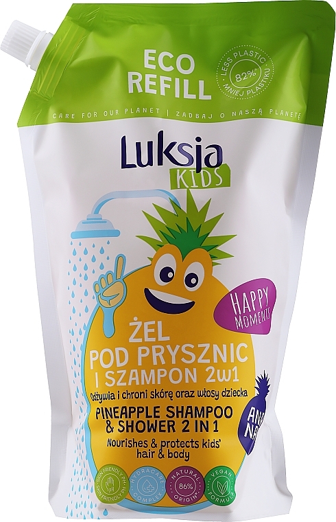 Kids Pineapple Shower Gel & Shampoo 2-in-1 - Luksja Kids Pineapple Shampoo&Shower 2in1 (refill) — photo N2