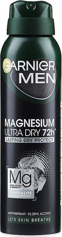 Men Deodorant Spray "Magnesium Ultra Dryness" - Garnier Mineral Deodorant — photo N1