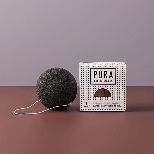 Konjac Sponge, black - Sister Young PURA Konjac Sponge Black — photo N3