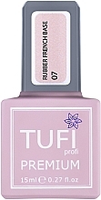 Base Coat, 15ml - Tufi Profi Premium Rubber French Base — photo N1