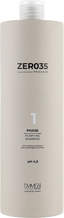 Sulphate-Free Shampoo for Colored Hair Phase 1 - Emmebi Italia Zer035 Pro Hair Purifying Shampoo — photo N6