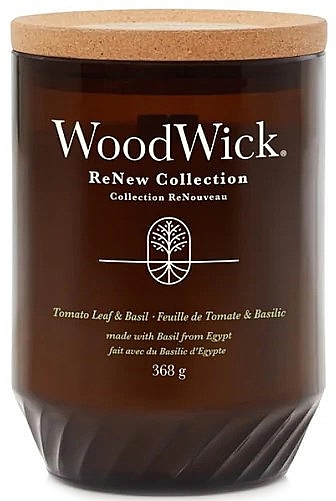 Scented Candle in Glass - Woodwick ReNew Collection Tomato Leaf & Basil Jar Candle — photo N1