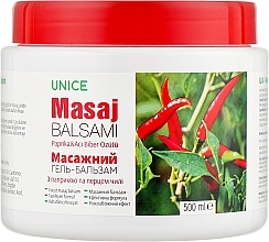 Paprika, Chili Pepper & Caffeine Massage Gel Balm - Unice Balsam — photo N1