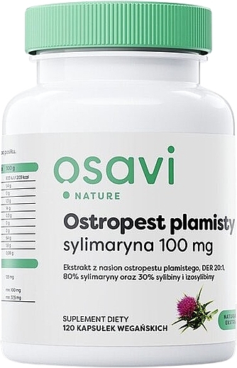 Milk Thistle Dietary Supplement 100mg - Osavi Ostropest Plamisty Sylimaryna 100Mg — photo N1