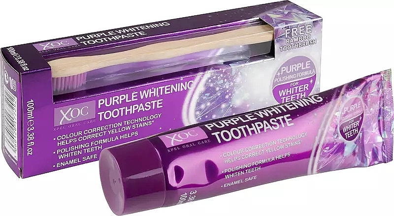 Set - Xpel Marketing Ltd XOC Purple Whitening (t/paste/100ml+ t/brush) — photo N2
