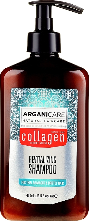 Porous and Weakened Hair Collagen Shampoo - Arganicare Collagen Revitalizing Shampoo — photo N2