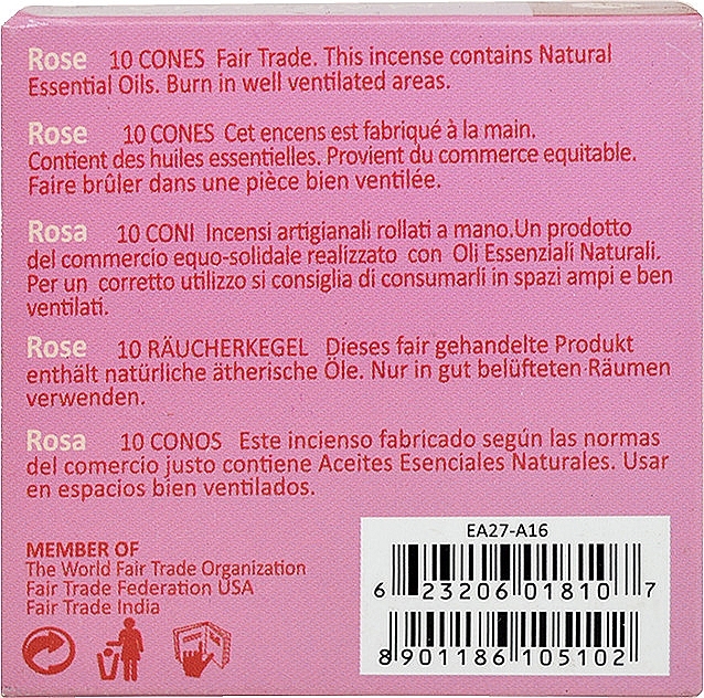 Rose Incense Cones - Maroma Encens d'Auroville Cone Incense Rose — photo N3