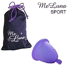 Menstrual Cup with Ball Handle, XL-size, purple - MeLuna Sport Shorty Menstrual Cup Ball — photo N2