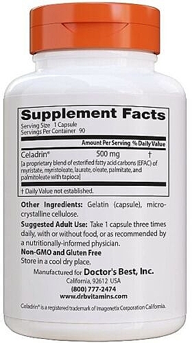 Dietary Supplement "Celadrin", 500 mg - Doctor's Best Celadrin — photo N2