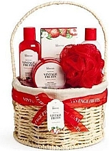 Fragrances, Perfumes, Cosmetics Set - IDC Institute Vintage Fruits (sh/g/160ml + b/lot/160ml + b/scrub/110ml + salt/100g + sponge + basket)