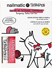 Fragrances, Perfumes, Cosmetics Temporary Tattoo Set - Nailmatic Tattopen Duo Set The Cat By Ami Imaginaire