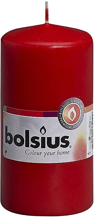 Cylindrical Candle, Red, 120x60 mm - Bolsius Candle — photo N1