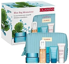 Fragrances, Perfumes, Cosmetics Face Care Beauty Kit, 6 pcs - Clarins Blue Bag Hydra Essential