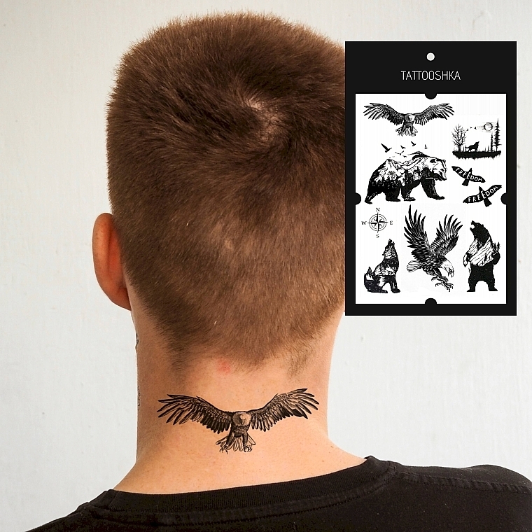 Temporary Tattoo Stickers Set "Wild Nature" - Tattooshka — photo N5