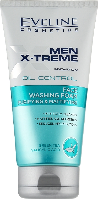 Mattifying Face Cleansing Foam - Eveline Cosmetics Men X-Treme Innovation! Oil Control — photo N1