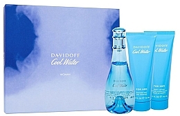 Fragrances, Perfumes, Cosmetics Davidoff Cool Water Woman - Set (edt/100ml + b/lot/75ml + sh/gel/75ml)