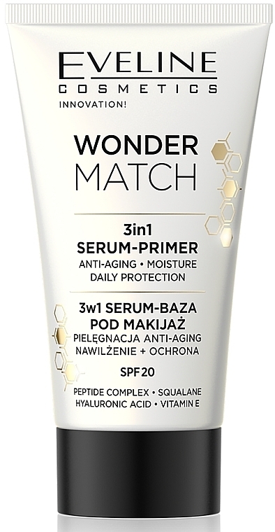 3in1 Face Primer - Eveline Cosmetics Wonder Match 3in1 Serum-Primer SPF20 — photo N1