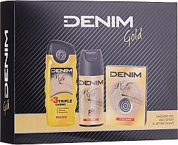 Fragrances, Perfumes, Cosmetics Denim Gold - Set (ash/lot/100ml + deo/150ml + sh/gel/250ml)